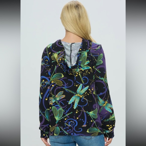 New nwt LA SOUL Dragonfly Print Hoodie - Black and Green ALL SIZES - Picture 4 of 4